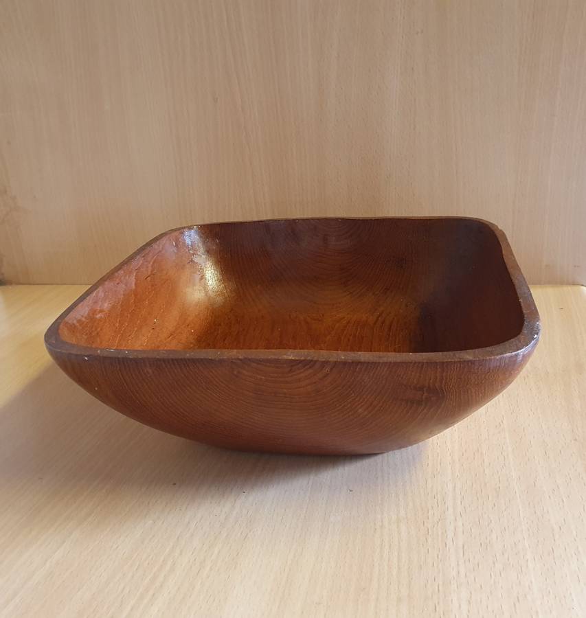 Square Wooden Bowl - 25cm x 25cm height 10cm