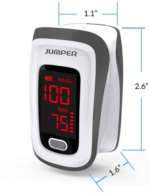 Fingertip Pulse Oximeter, Blood Oxygen Saturation Monitor (SpO2) with Pulse Rate Measurements and Pu
