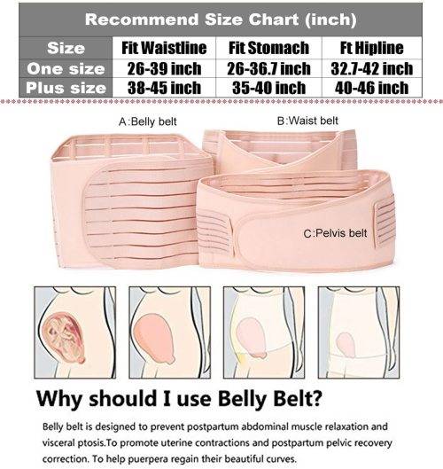 3 in 1 Postpartum Support - Recovery Belly/waist/pelvis Belt Shapewear Slimming Girdle, Beige, One S
