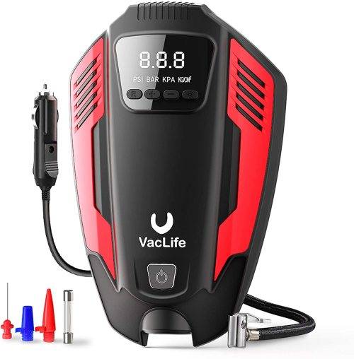 VacLife Air Compressor Tire Inflator, DC 12V Air Pump for Car Tires, Bicycles and Other Inflatables,