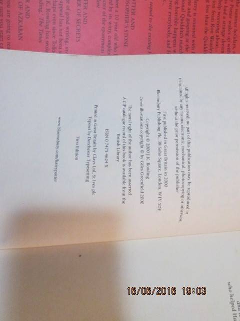 Harry Potter and the Goblet of Fire JK Rowling First Edition