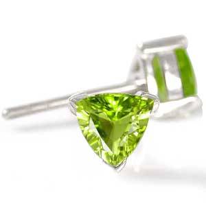 One Carat Genuine Peridot Sterling Silver 925 Earrings