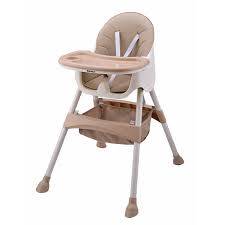 Multifunctional Adjustable Baby Feeding High Chair - Brown
