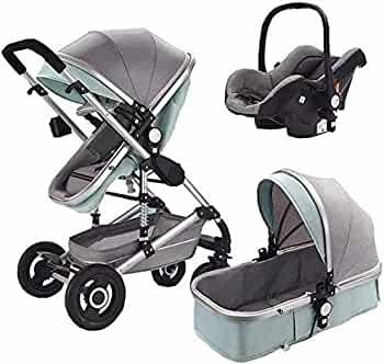 Baby stroller 3 in 1 newborn baby carriage - Green