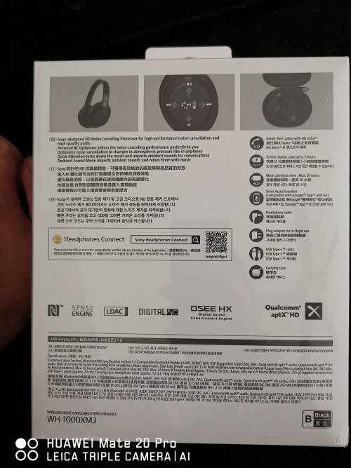 Sony WH-1000X M3 wireless noise canceling stereo headset