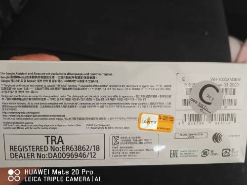 Sony WH-1000X M3 wireless noise canceling stereo headset