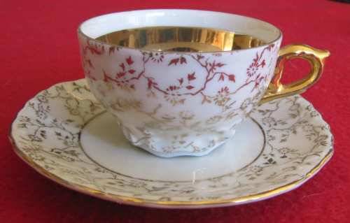 Beautiful Bavarian cup and side plate