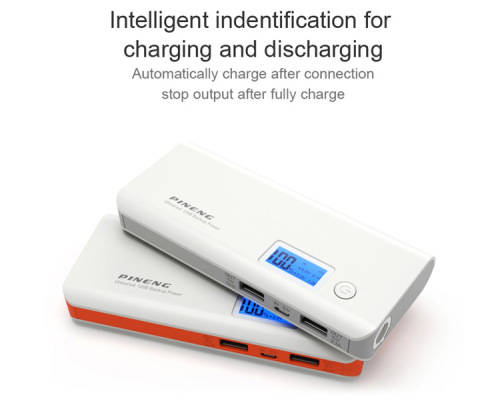 PINENG 10000mAh Dual USB 2.1A 1.0A External Mobile Battery Charger Pack Power Bank Orange 10000mAh