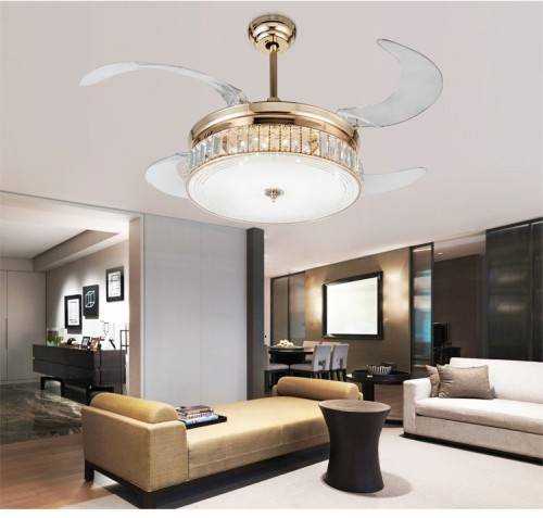 Ultra quiet 42" hidden blade LED 30W (cool and warm white) invisible ceiling fan lamp Remote Control