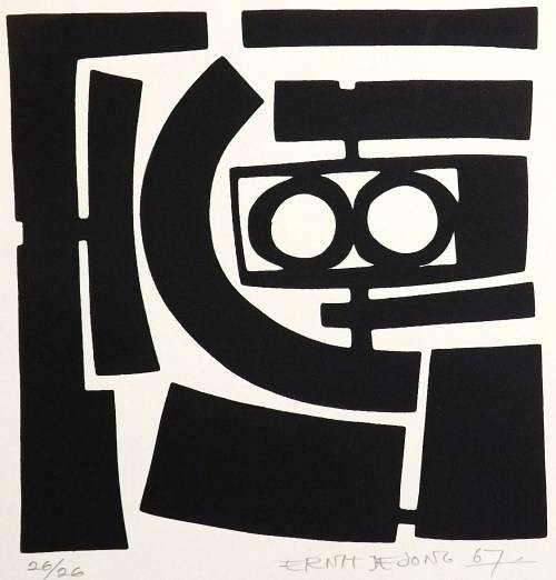 Ernst de Jong. Hand printed silkscreen 1967. Pencil signed and numbered.