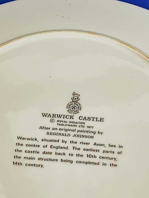 A lovely Royal Doulton Warwick Castle Plate in its original box