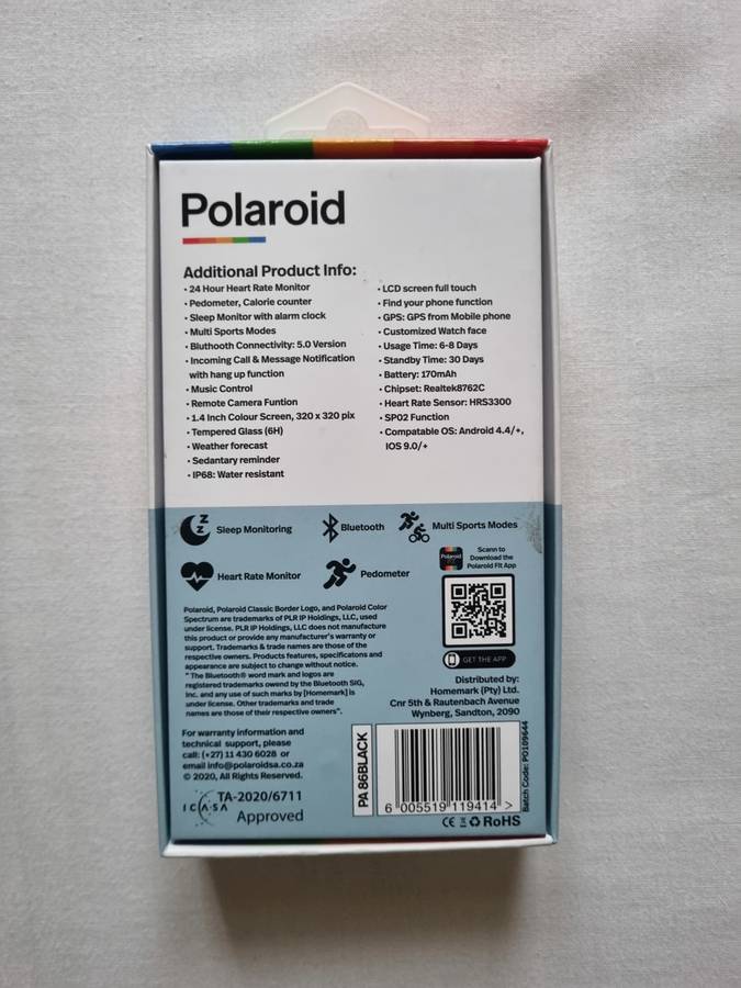 Polaroid PA86 Fitness Watch - Black (Preloved)