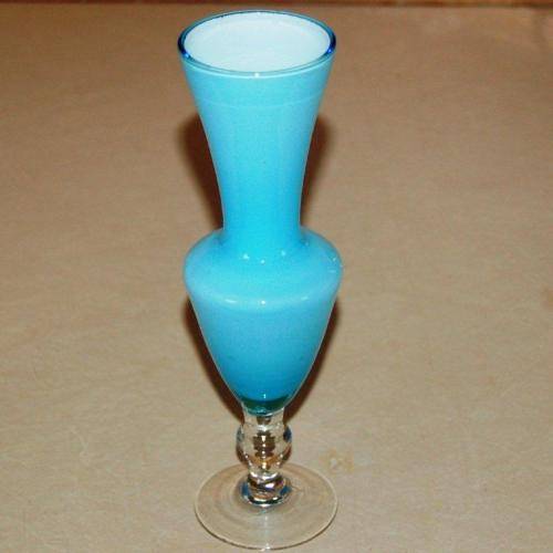 Attractive Blue Glass Vase - Height 205mm