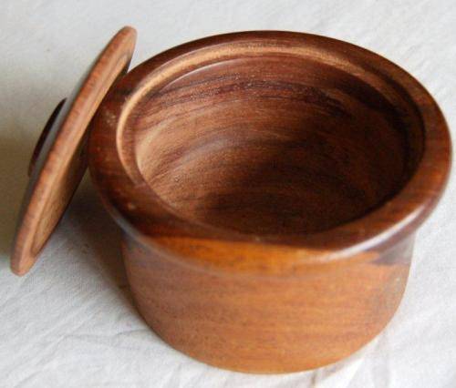 2 Quality Wooden Containers - Diameters 130mm and 110mm