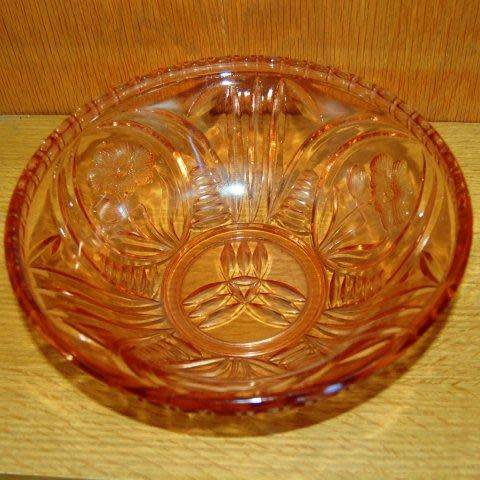 Large Bright Orange Glass Bowl - Diameter 240mm Depth 90mm