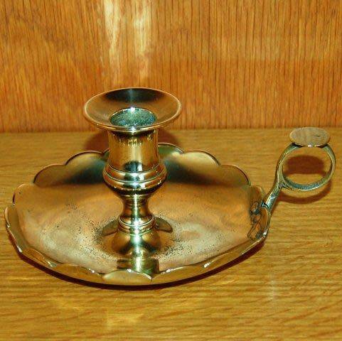 Quality Vintage Brass Chamber Candle Stick Holder - Height 80mm Base 135mm
