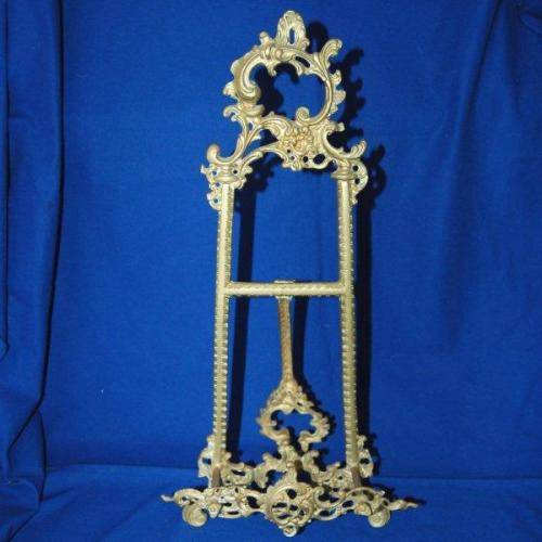 Ornate Vintage Brass Display Easel Stand - Height 540mm Width 260mm