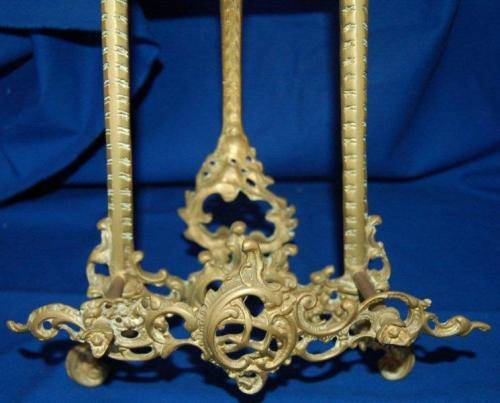 Ornate Vintage Brass Display Easel Stand - Height 540mm Width 260mm