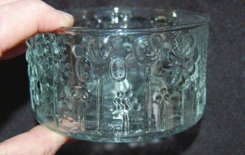 3 Unusual Glass Snack Bowls - Diameter 110mm Depth 60mm