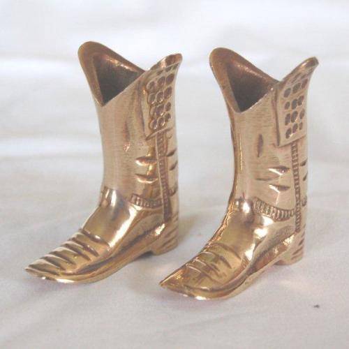 Vintage Pair of Brass Cowboy Boots (Great for Toothpicks) - Height 70mm