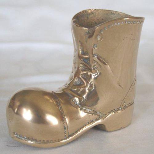 Vintage Brass Hobnailed Boot - Height 90mm
