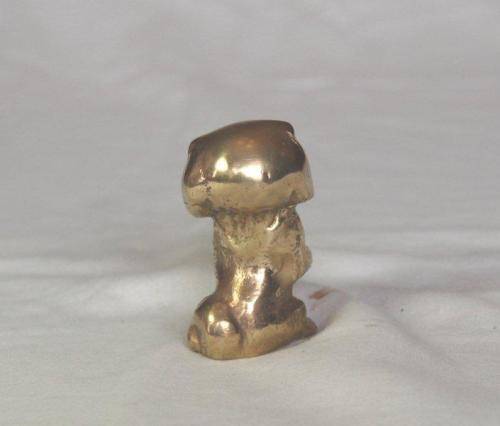 Small Solid Brass Pekingese Dog - Height 55mm