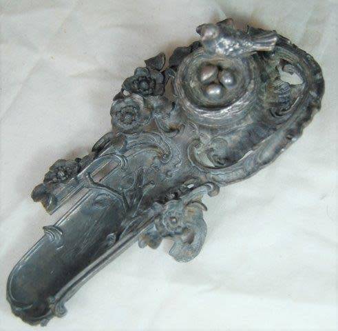 Vintage Birds Nest Inkwell (Possibly Pewter) Length 185mm  See all pictures