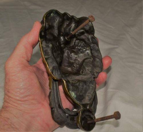 Large Heavy Vintage Cast Brass Lion Door Knocker - Height 185mm Width 110mm - Weight 929 Grams
