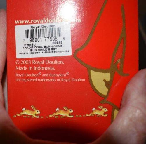 Bunnykins `Royal Doulton` Childrens Set. 1 Plate 1 Cereal Bowl and 1 Mug - Original Box included.