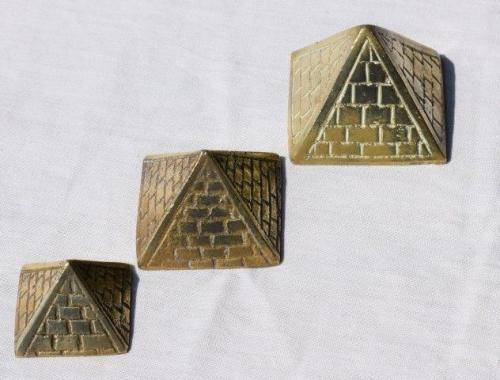 Quality Miniature Brass Sarcophagus and the 3 Pyramids of Giza. Sold as 1 lot . See Pictures