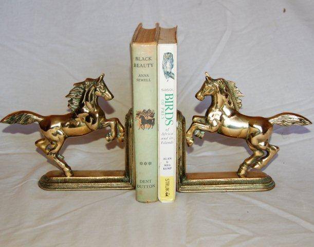 Stunning Pair of Brass Horse Bookends - Height 165mm
