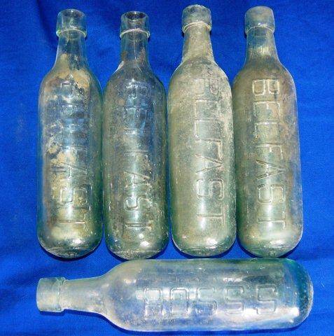 5 Ross's Belfast Green Bottles - Lot 2