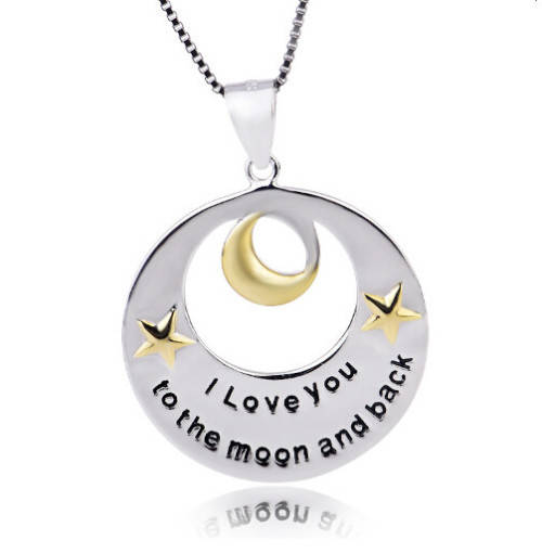 I Love You To The Moon and Back Necklace Pendant