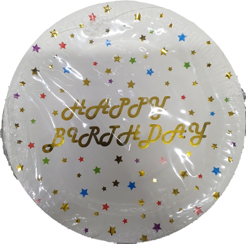 Happy Birthday Disposable Paper Plates - Stars ( 20 Guests )