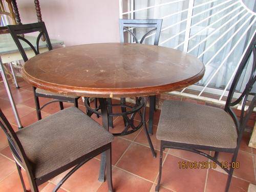 Round Table With Wooden top. (see Shipping)