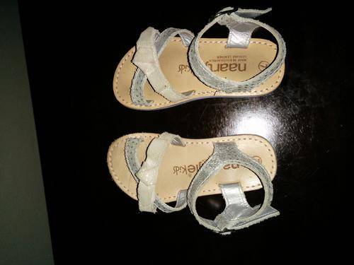 Baby girl Silver BoW Sandals By Naartjie in Shoe Size 7
