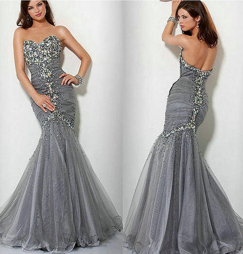 New European Fashion Mermaid Prom Formal Party Ball Evening Pageant Dresses Wedding Gown
