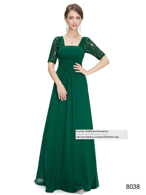 Sexy Fashion 5 Color Lace Square Neckline Long Prom Evening Dresses
