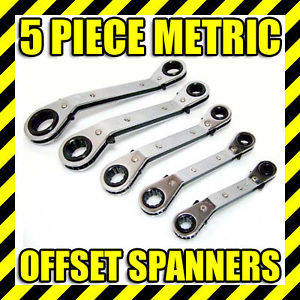 5 pcs RATCHET RING SPANNER COMBINATION SET