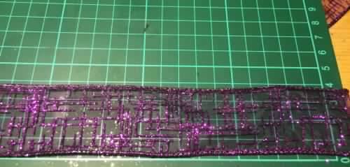 40mm x 2.5m Glitter Wired Organza Ribbon - Purple