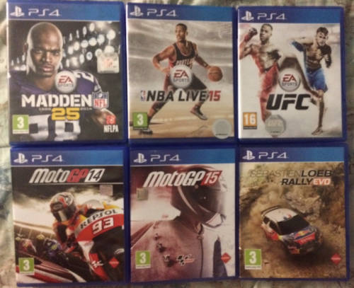 6 x PS4 Games: Madden 25, NBA 15, UFC, MOTO GP 14, MOTO GP 15, Sebastien Loeb Rally