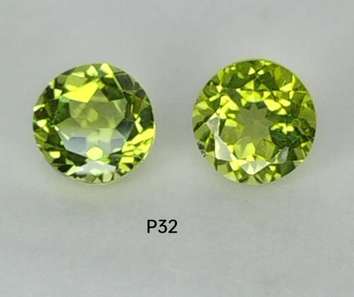 3.42ct PAIR NEON/PARROT GREEN PERIDOT