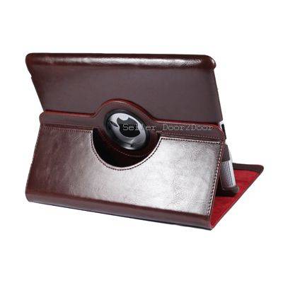 iPad 2 Case Burgundy + Stylus - 360 Rotating Case Full Swivel Cover for iPad 2 colour