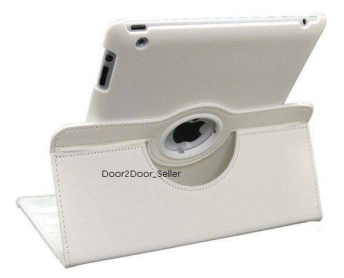 New iPad 3 Case, rotating swivel leather cover for the new iPad 3