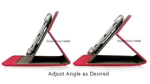 Universal Case with Stand for 9"-10" or 7-8" inch Tablets Black Leather Cover