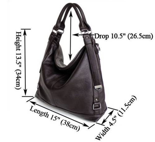 Genuine Leather Large Ladies Brown Hand Bag Female