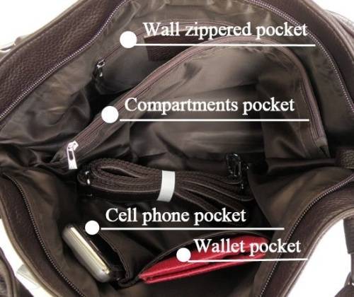 Genuine Leather Large Ladies Brown Hand Bag Female