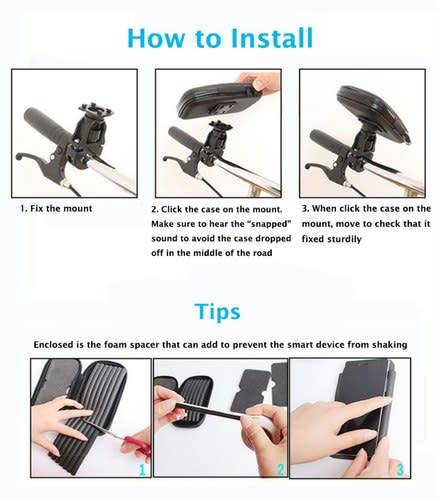 Handle Bar Phone Mount for Bike/Cycle (LARGE Case)