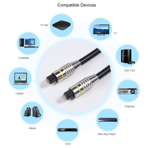 Digital Optical Audio Cable SPDIF Toslink Cable 3m Gold