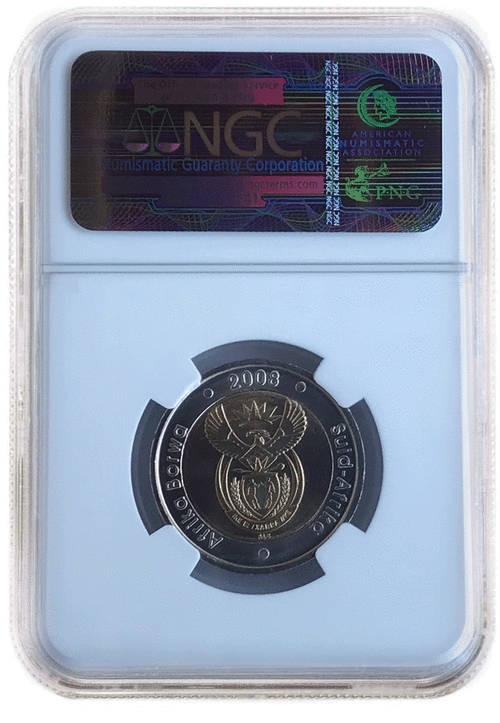 2008 Mandela 90th Birthday R5 NGC Graded MS 68